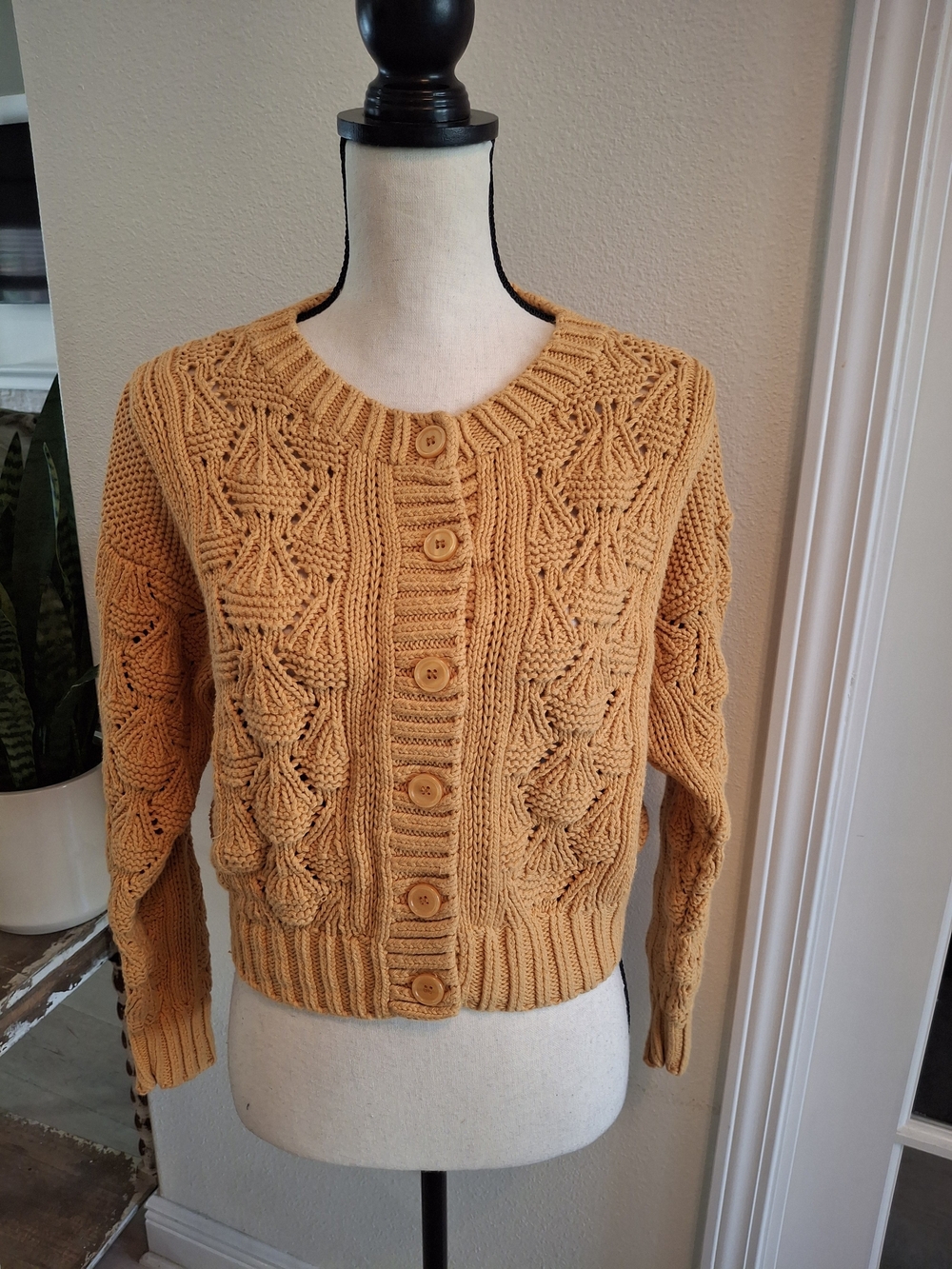 Cottagecore Knit Outback Red Button-Front Cardigan